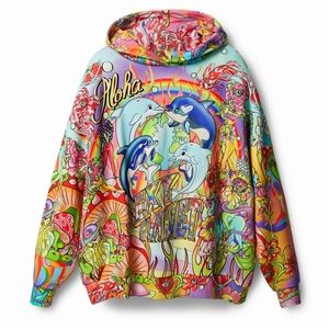Desigual x Maria Escote Oversized Hooded Sweatshirt Size US SMALL NWT